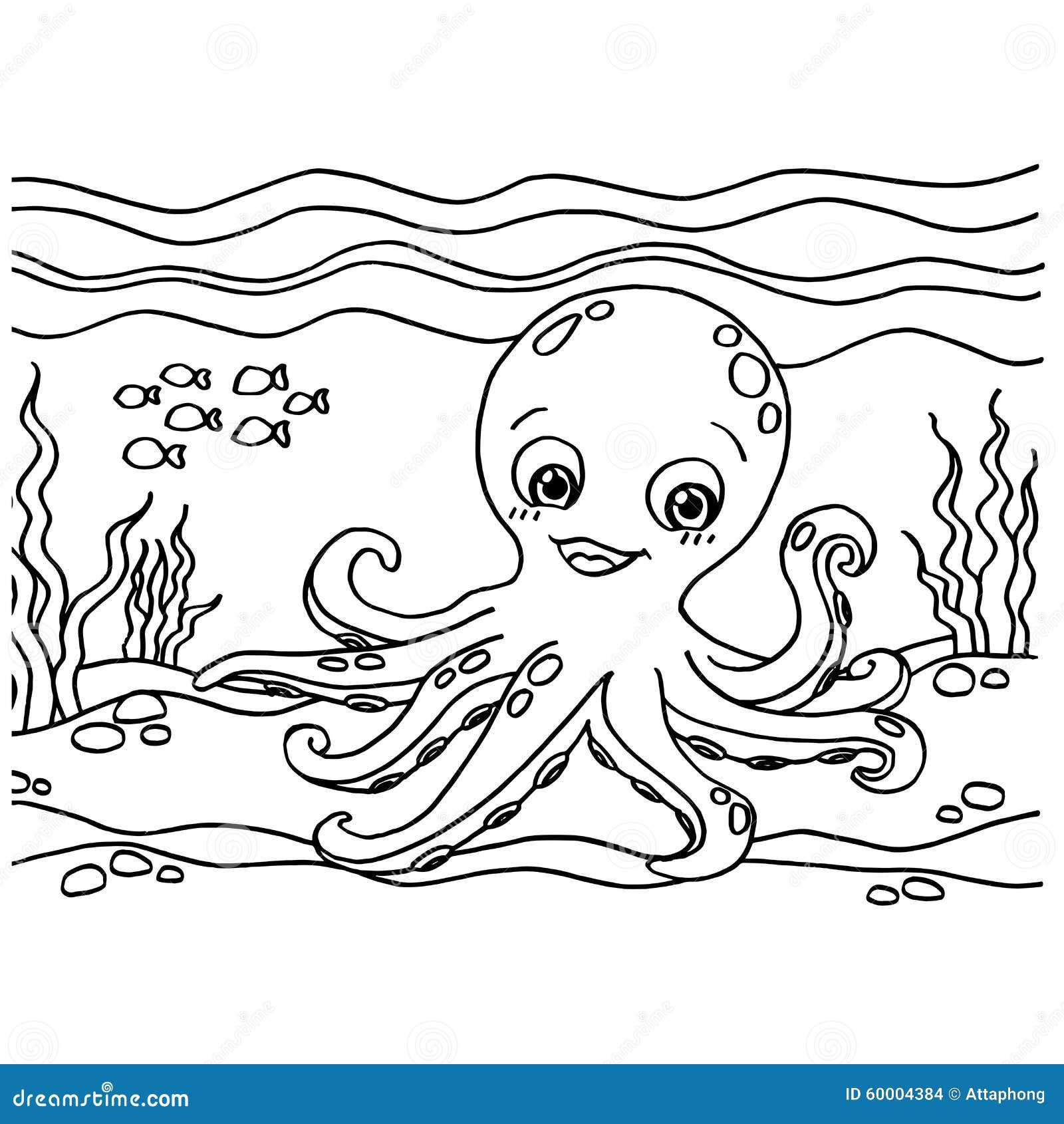 Octopus coloring pages vector stock vector