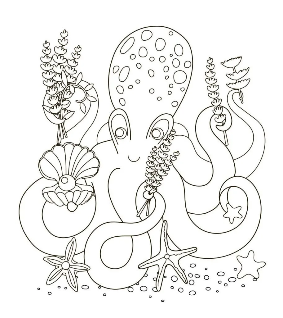 Free octopus coloring pages for download printable pdf