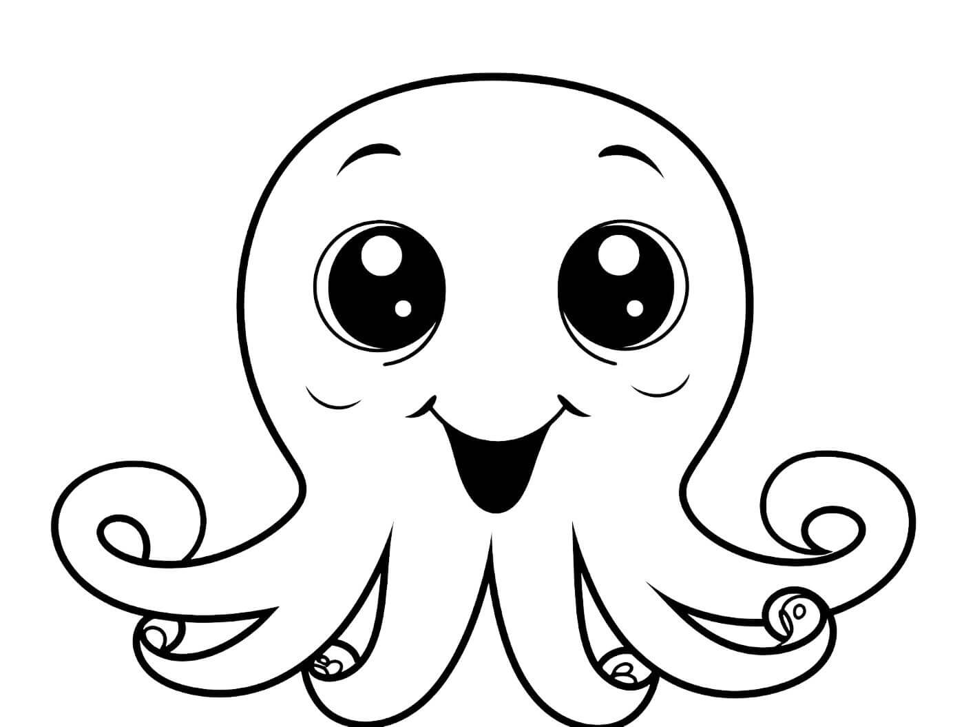 Cute octopus coloring page