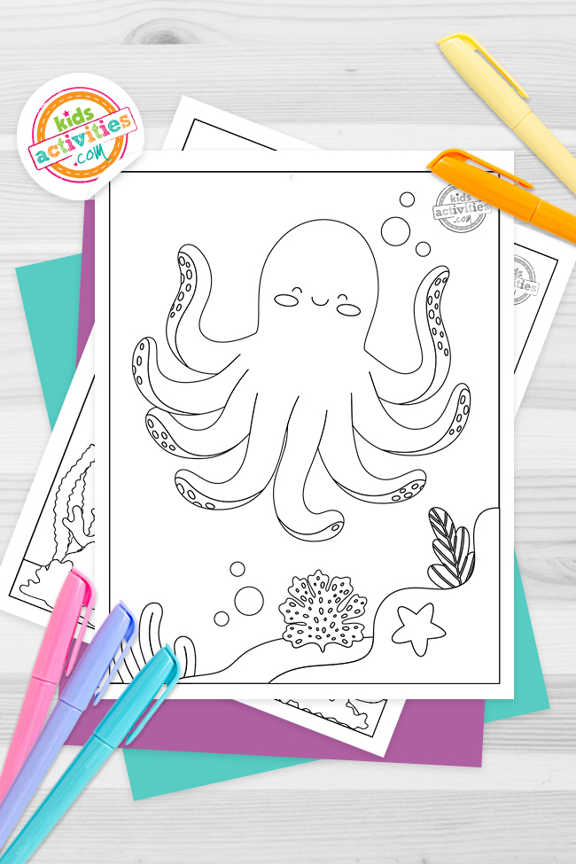 Adorable octopus coloring pages for kids kids activities blog