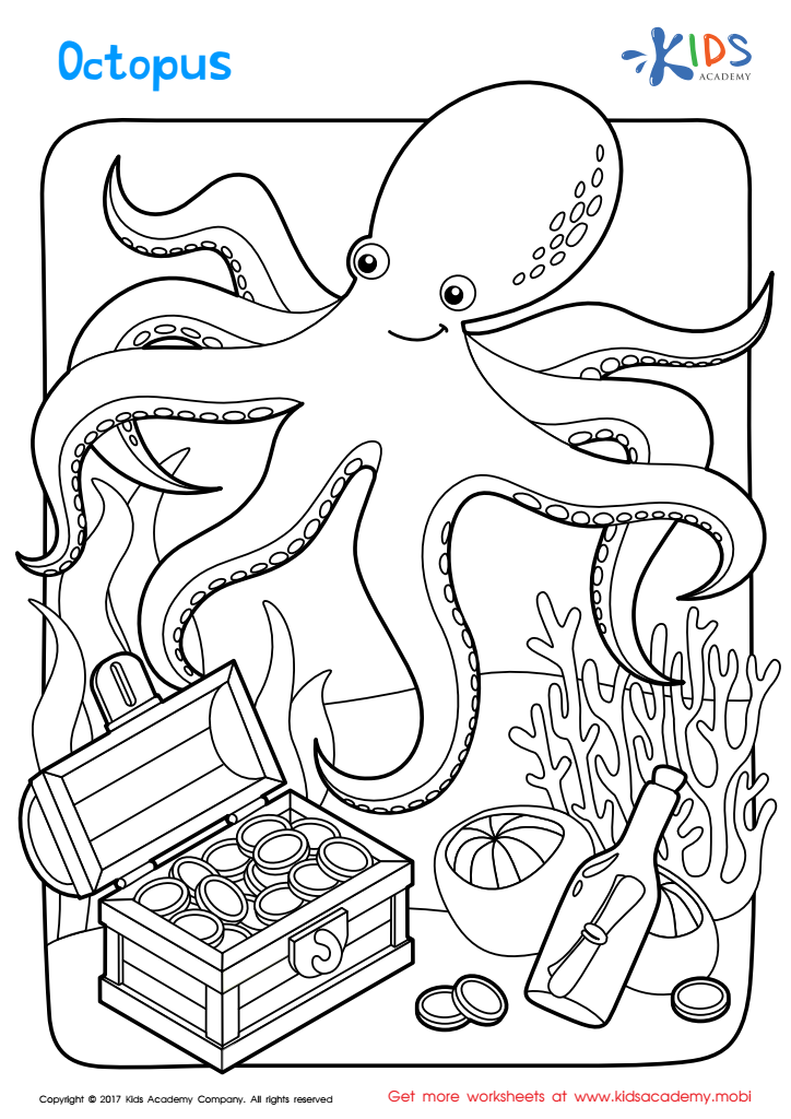 Octopus printable printable coloring page for kids