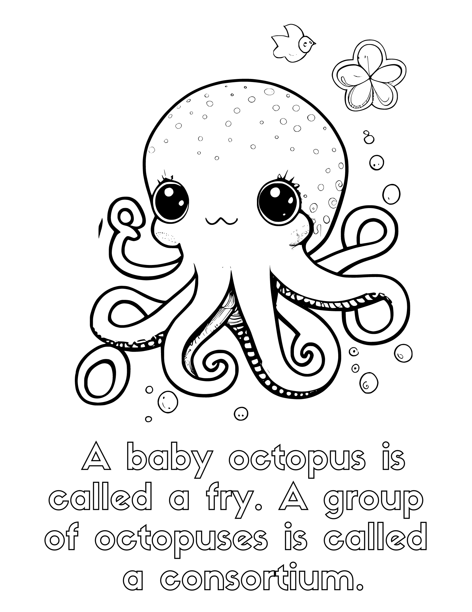 Free printable octopus coloring pages for kids and adults