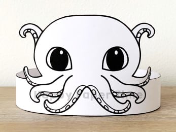 Octopus crown paper template printable