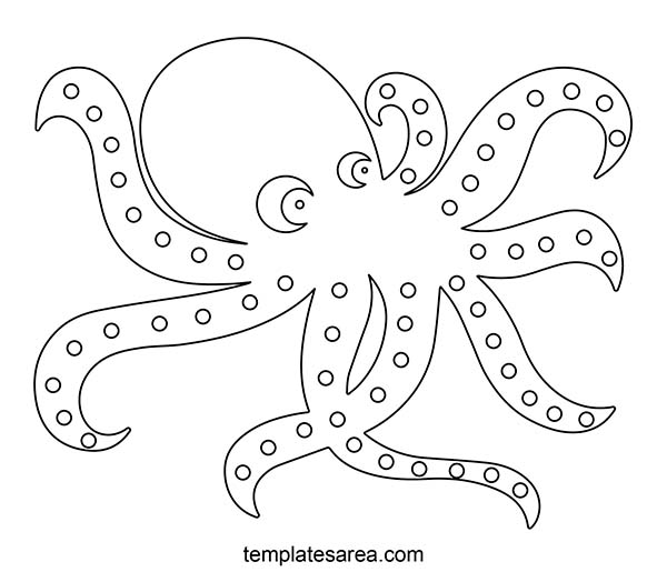 Printable octopus template coloring pages