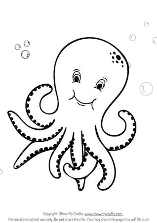 Octopus colouring pages