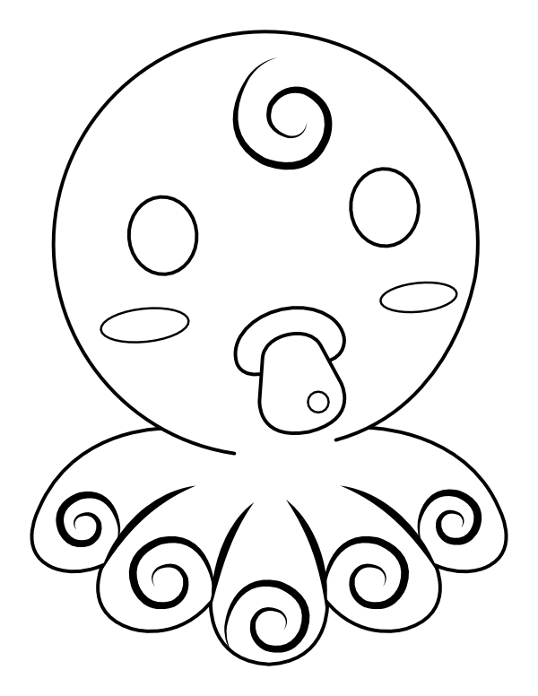 Printable baby octopus coloring page