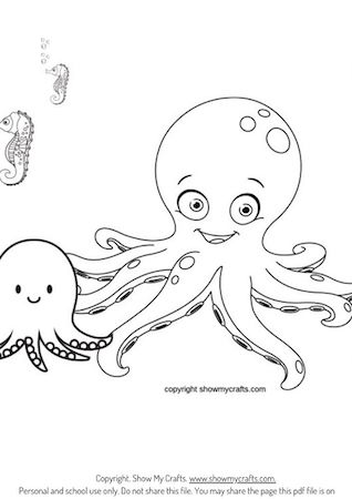 Octopus colouring pages