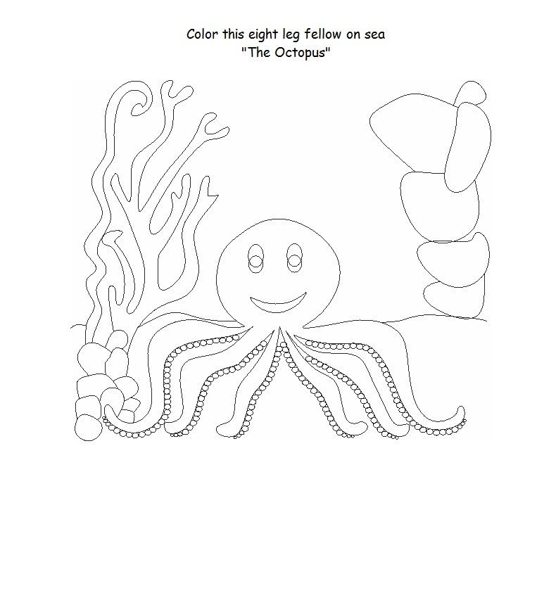 Octopus printable coloring page for kids