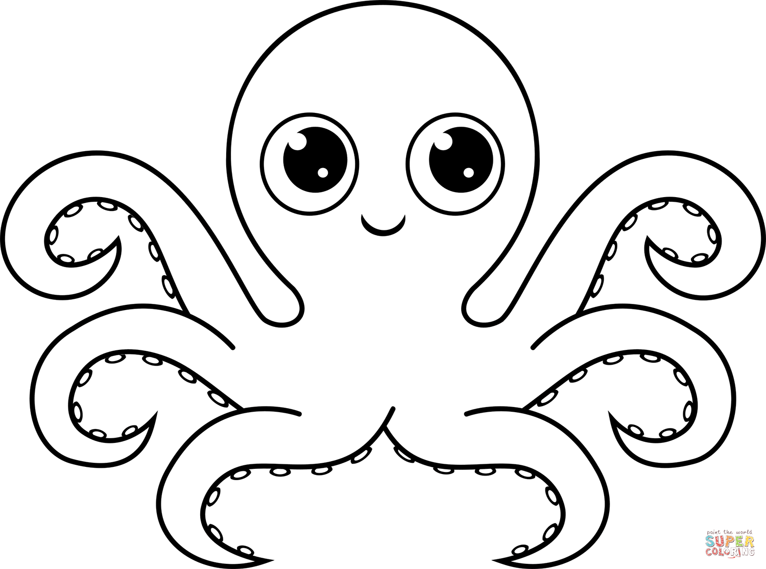 Cute octopus coloring page free printable coloring pages