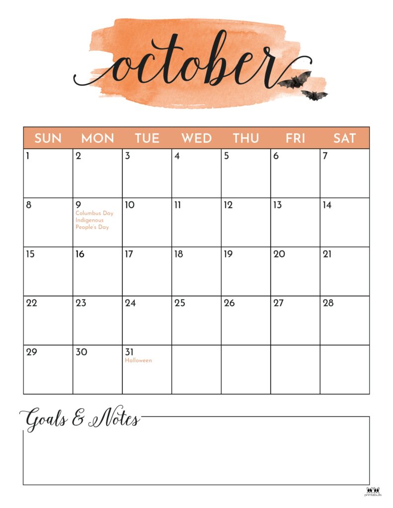 October calendars