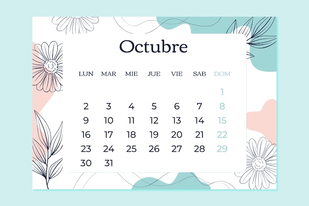 Imãgen de calendario octubre