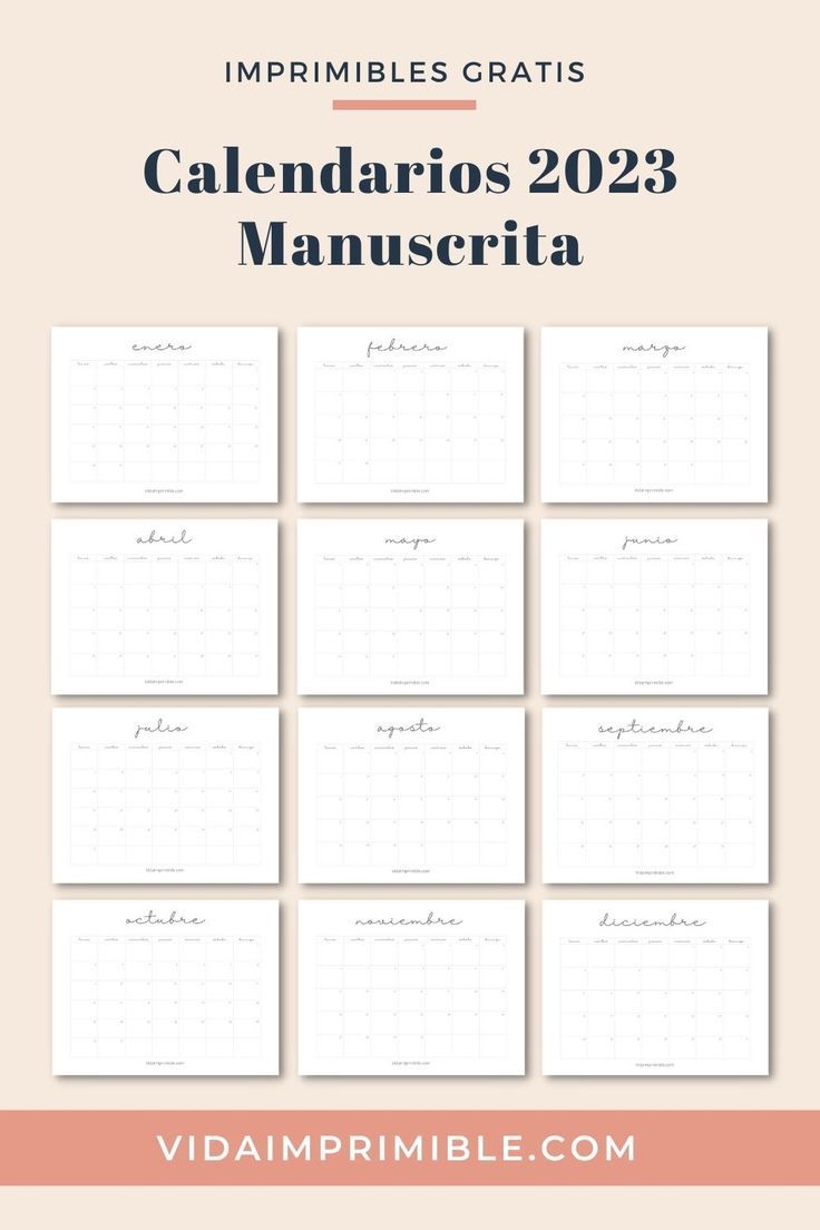 Calendarios manuscrita calendario para escribir calendario calendario para imprimir gratis