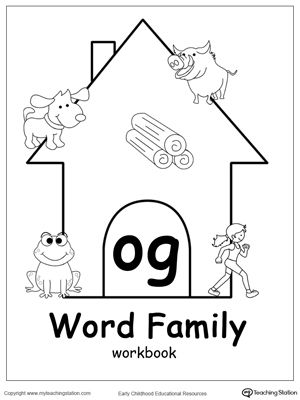 Og word family workbook word family worksheets word families kindergarten word families