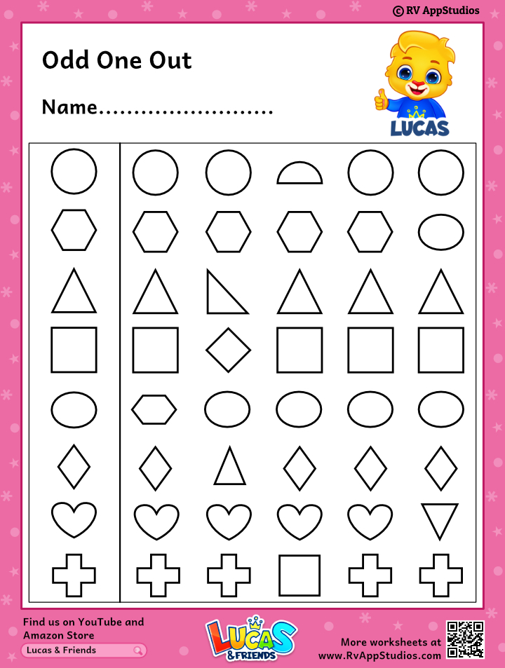 Free printable odd one out worksheets