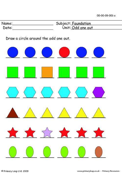 Activities and puzzles odd one out worksheet