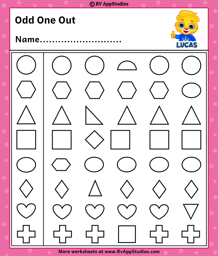 Free printable odd one out worksheets