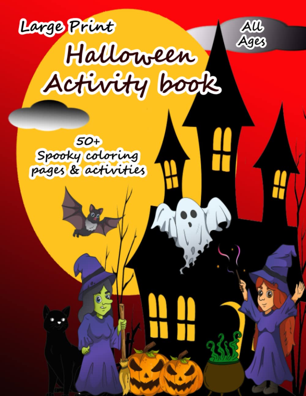 Buy halloween activity book large print coloring activity pages for kids adults including word scramble odd one out word puzzles brain teasers online at u