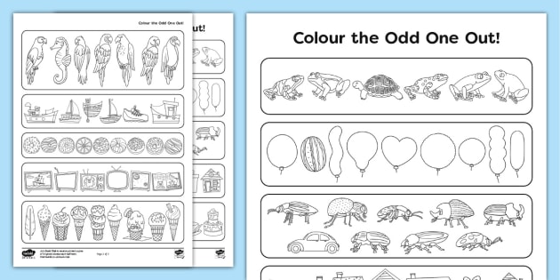 Colour the odd one out exercises originals