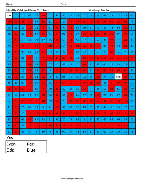 Maze odd and even mystery coloring