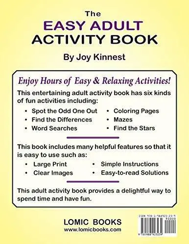 The easy adult activity book includes easy picture puzzles coloring pages and