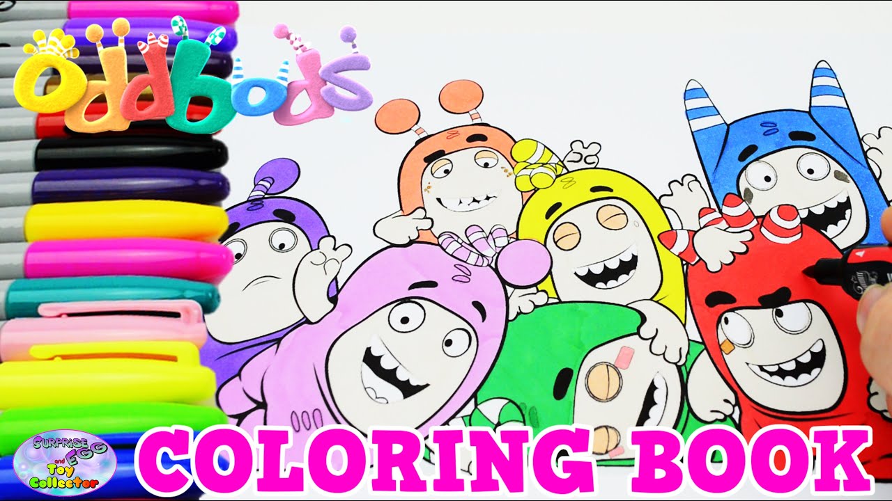 Oddbods coloring book fuse zee slick newt pogo episode show surprise egg and toy collector setc