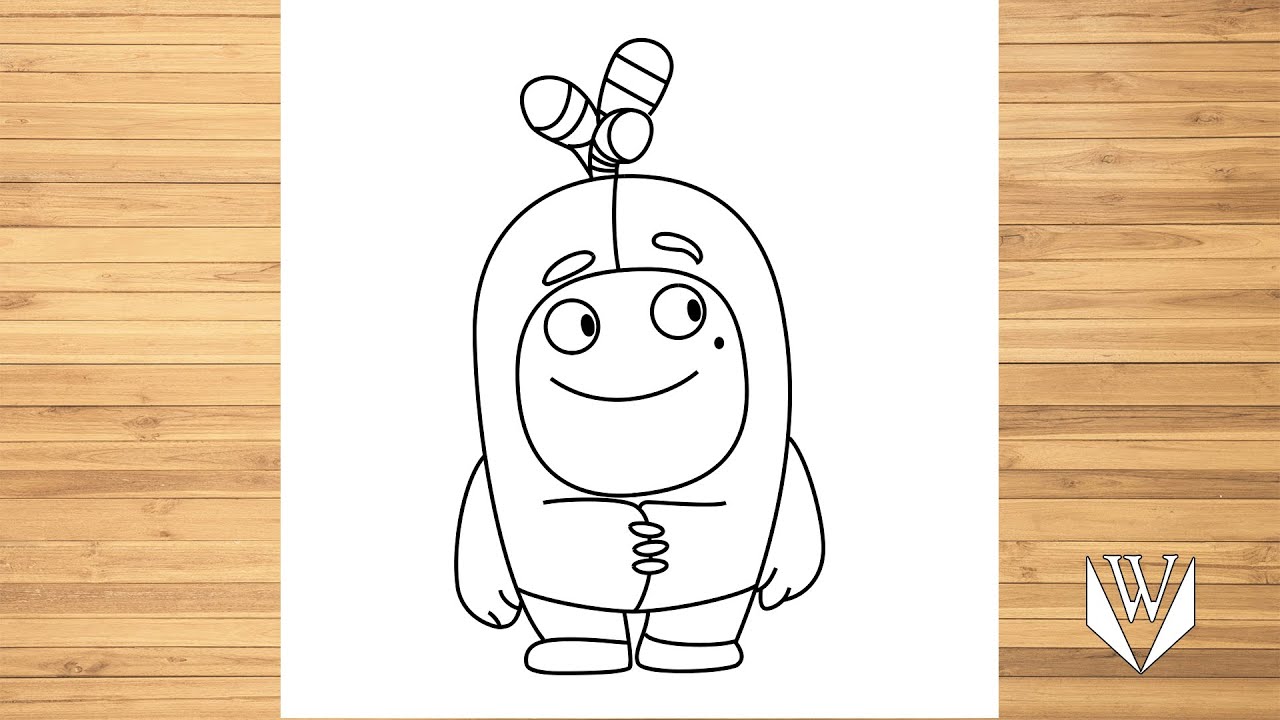 How to draw oddbods step by step easy draw free download coloring page