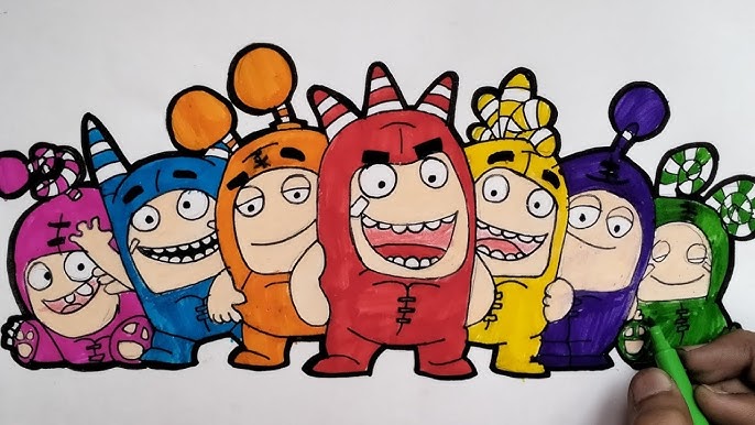 How to draw oddbods step by step easy draw free download coloring page