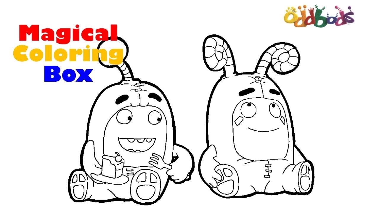 Magical coloring box oddbods drawing and coloring oddbods coloringpages