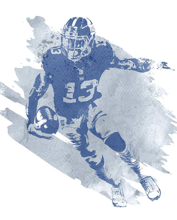 Odell beckham jr new york giants water color art art print by joe hamilton