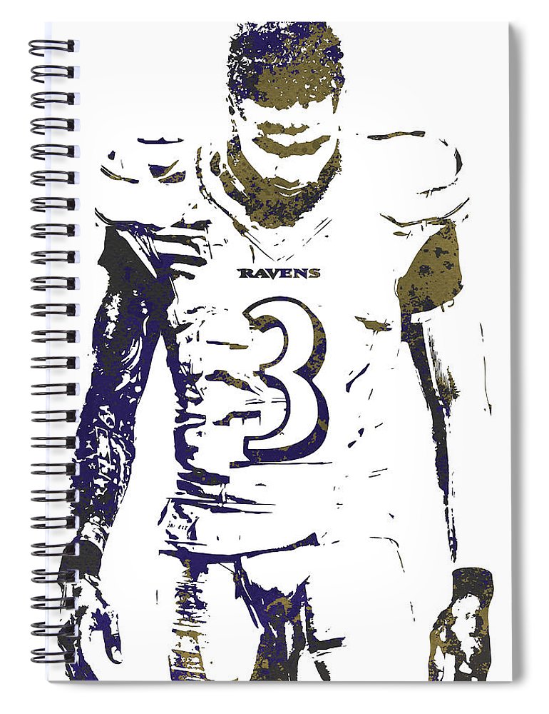 Odell beckham jr baltimore ravens pixel art spiral notebook by joe hamilton