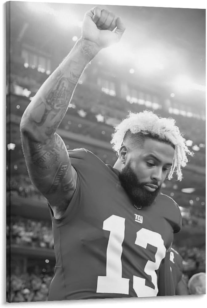 Andui odell beckham jr rising star american football wr attacking player poster poster cool artworks painting wall art canvas prints hanging picture home decor posters gift idea xinchxcm posters prints