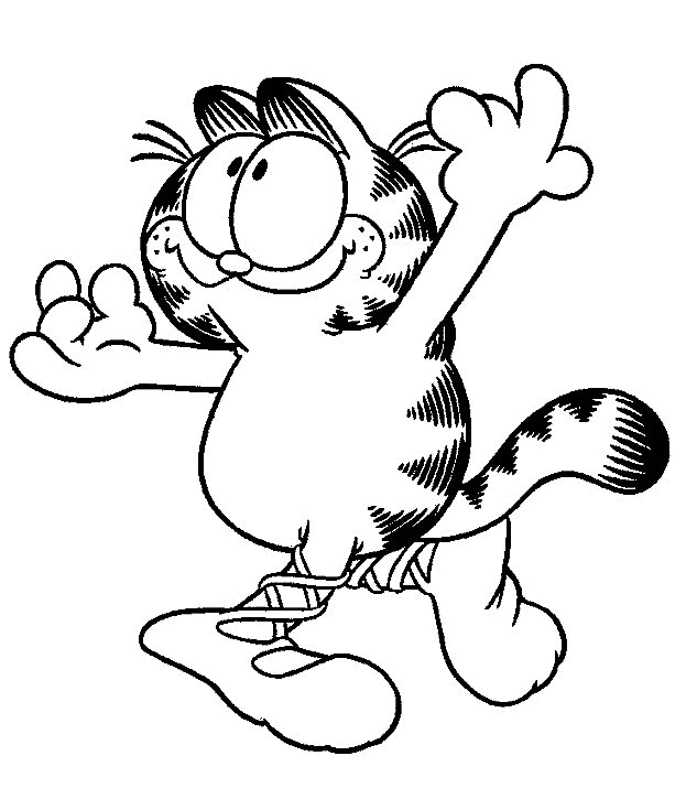 Kids under garfield coloring pages