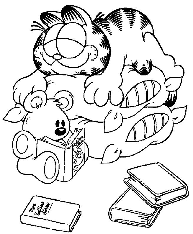 Kids under garfield coloring pages