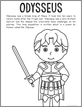 Odysseus greek mythology coloring page greek god ancient history activity