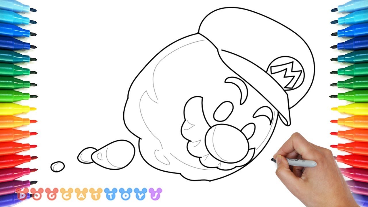 How to draw super mario odyssey drawing coloring pages for kids