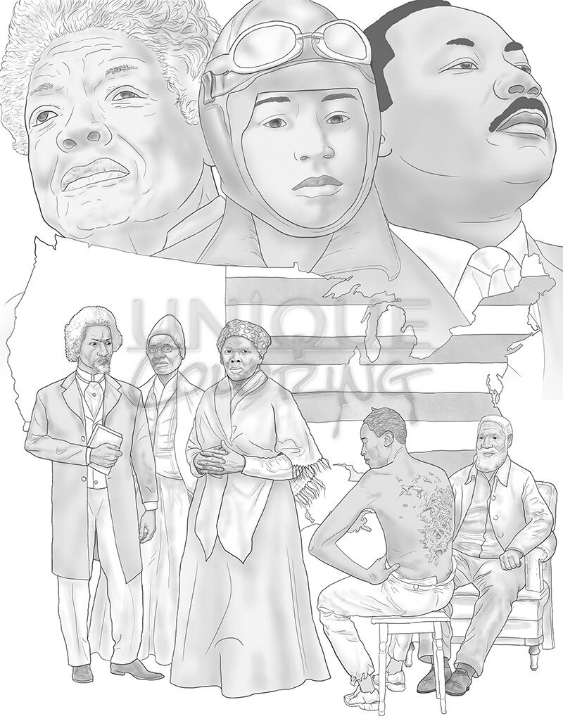 Black history coloring book cover â unique coloring