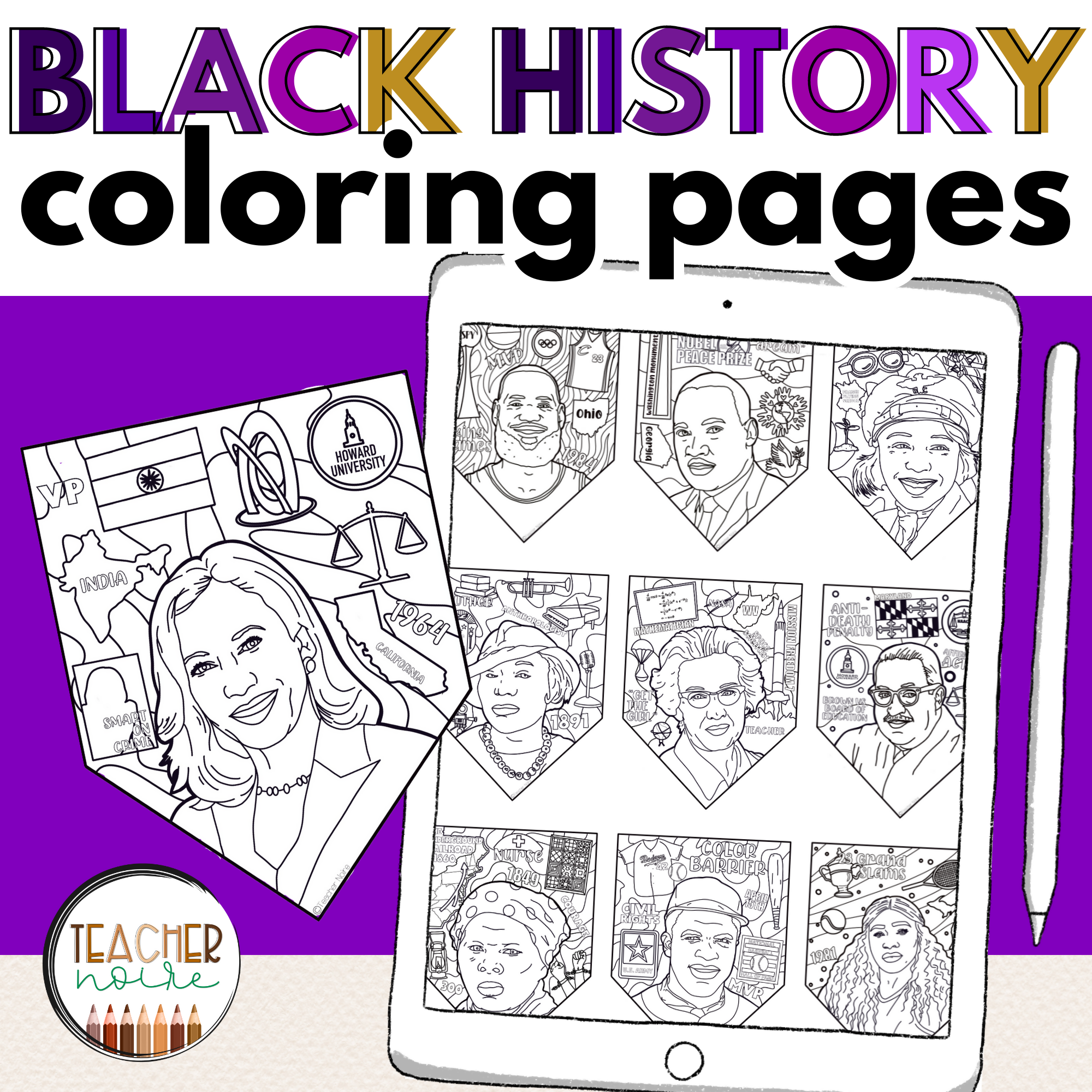 Black history month coloring pages â schoolgirl style