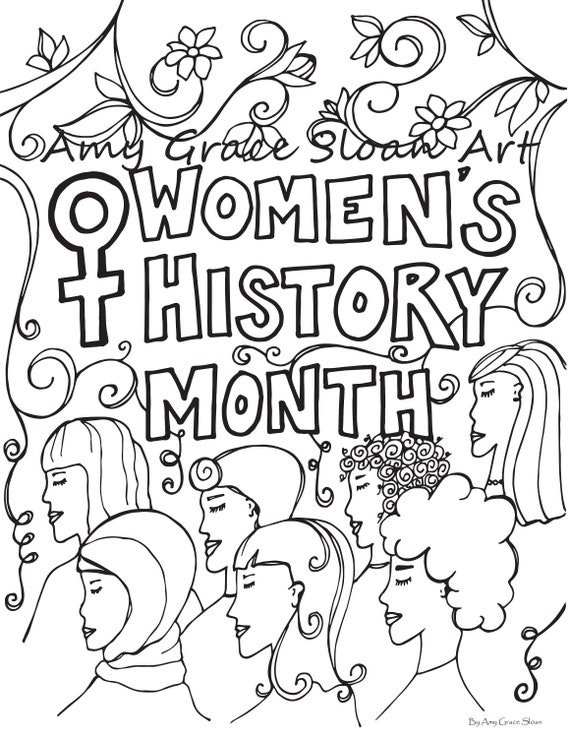 Womens history coloring page