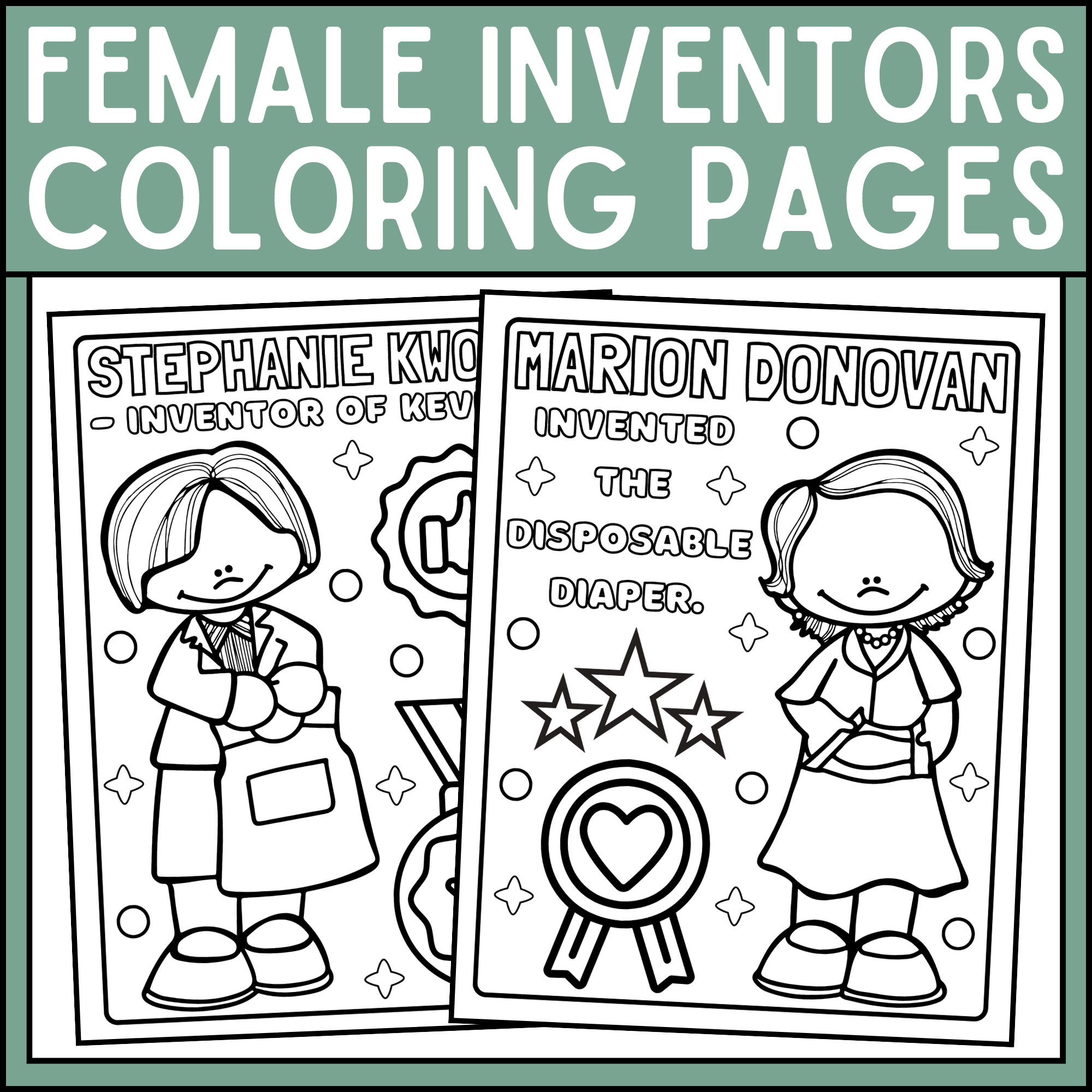 Female inventors coloring pages womens history month coloring pages made by teachers