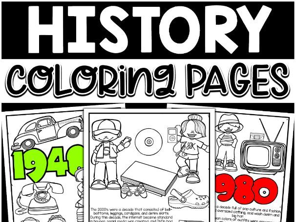 American decades history coloring pages i american history coloring sheets teaching resources