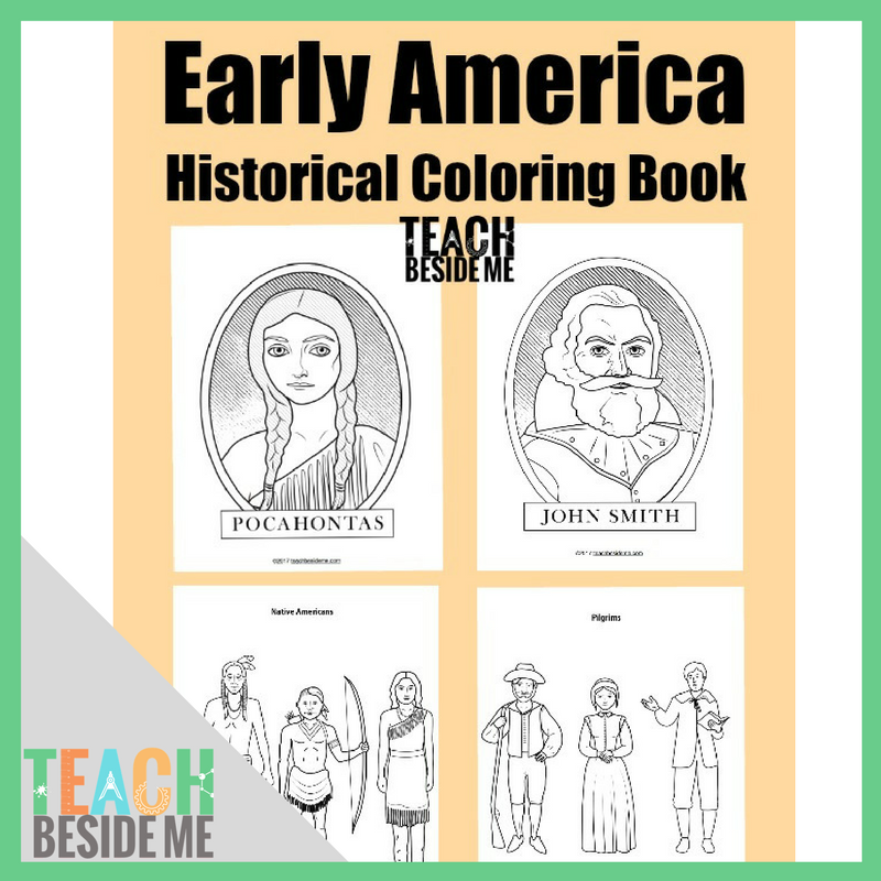 Historical early america coloring book