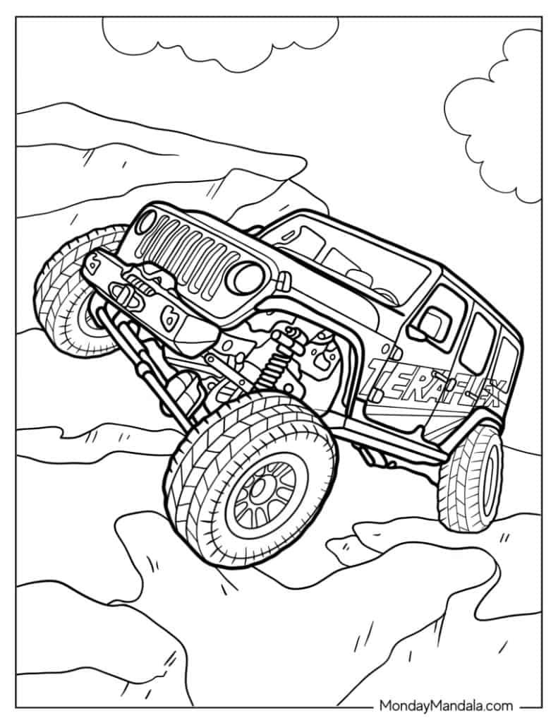 Jeep coloring pages free pdf printables