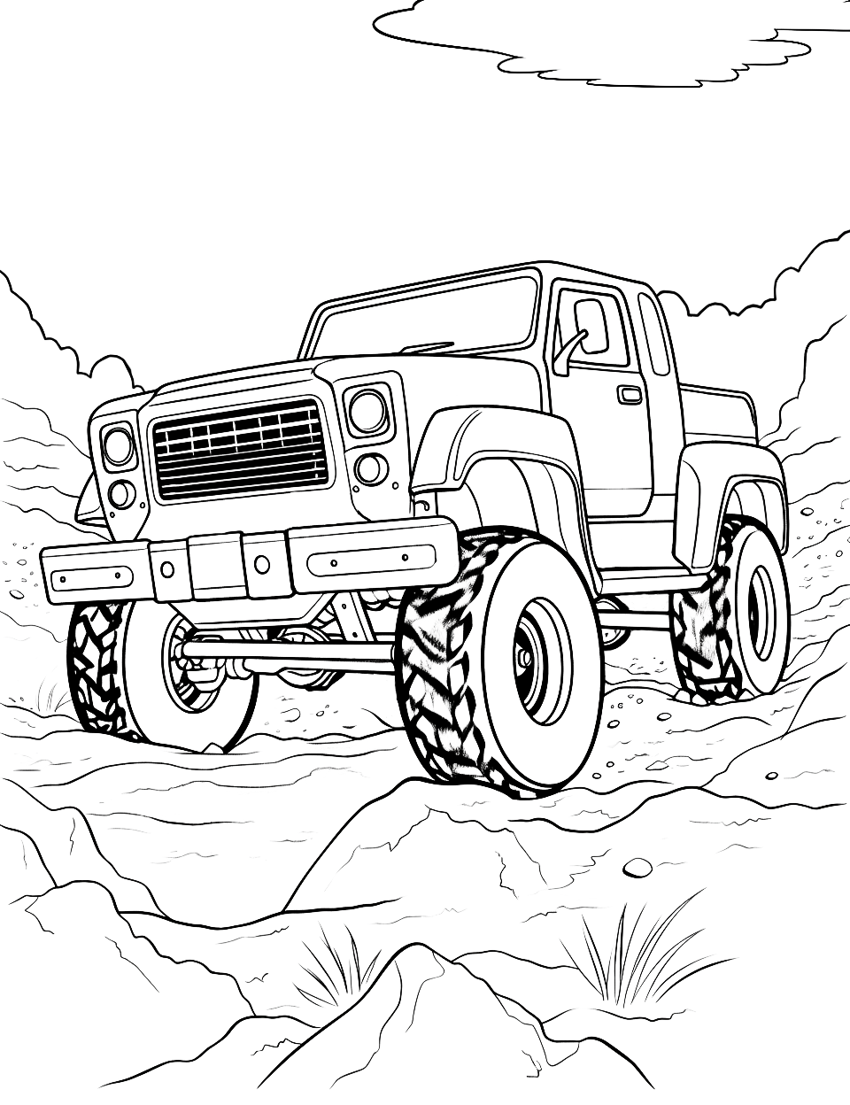 Monster truck coloring pages free printable sheets