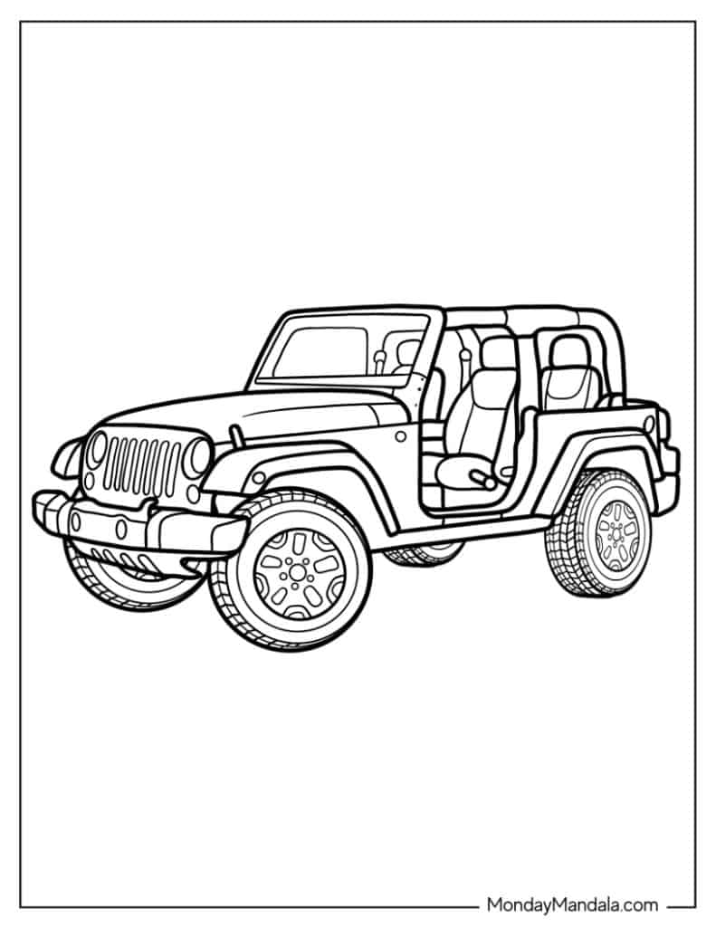 Jeep coloring pages free pdf printables