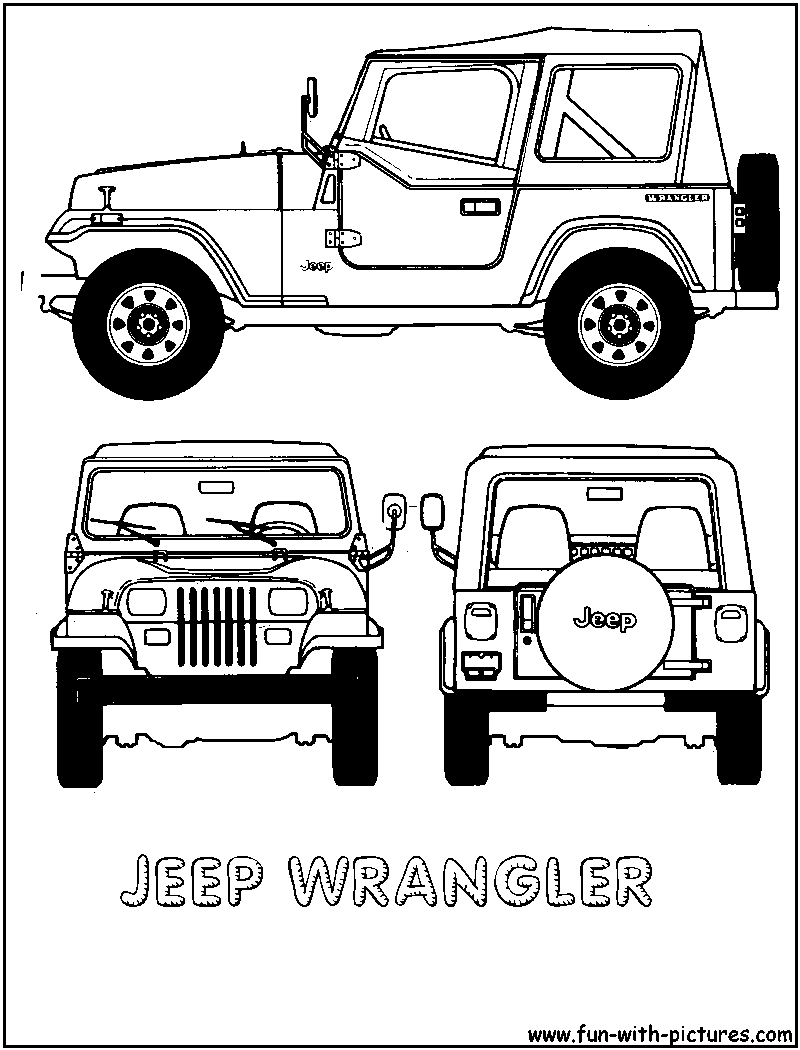 Jeep wrangler coloring page