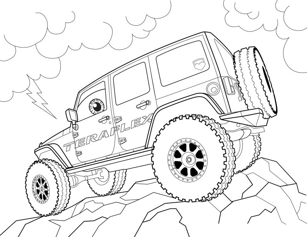 Free jeep coloring pages to print