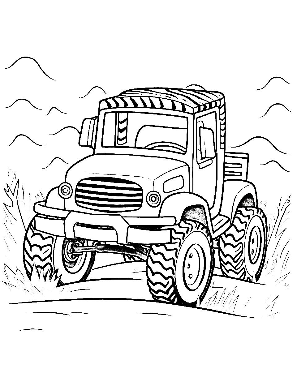 Monster truck coloring pages free printable sheets