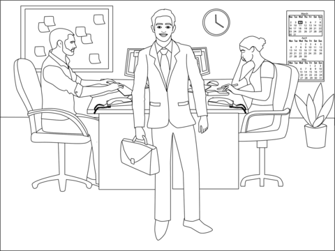 Office worker coloring page free printable coloring pages