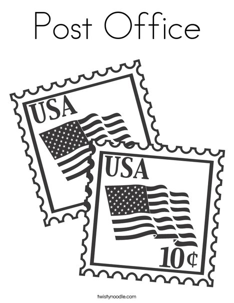 Post office coloring page