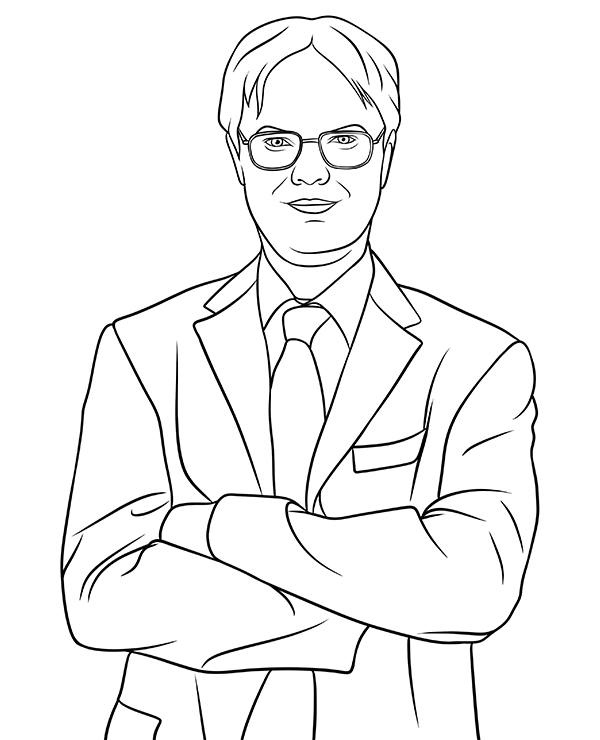 Dwight schrute coloring page the office